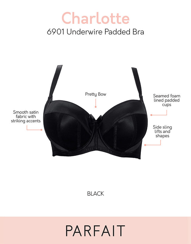 Parfait Charlotte Padded Balconette Bra Black