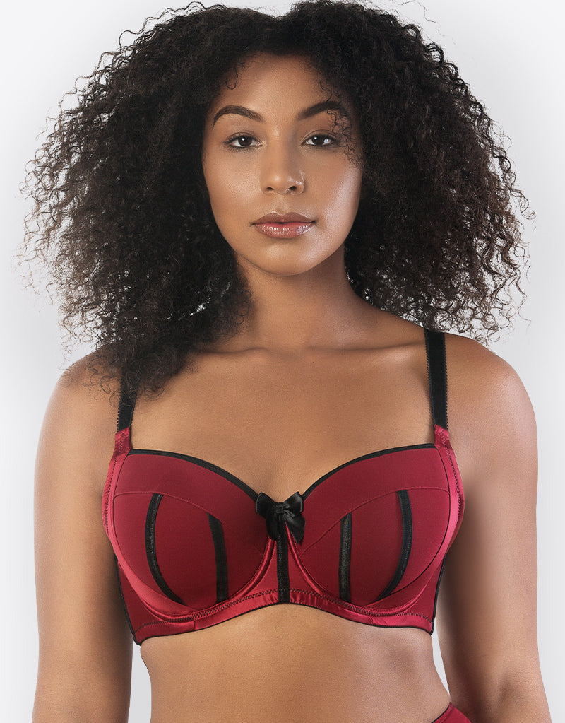 Buy A-GG Boudoir Collection Brown Satin Underwired Padded Bra 42G, Bras