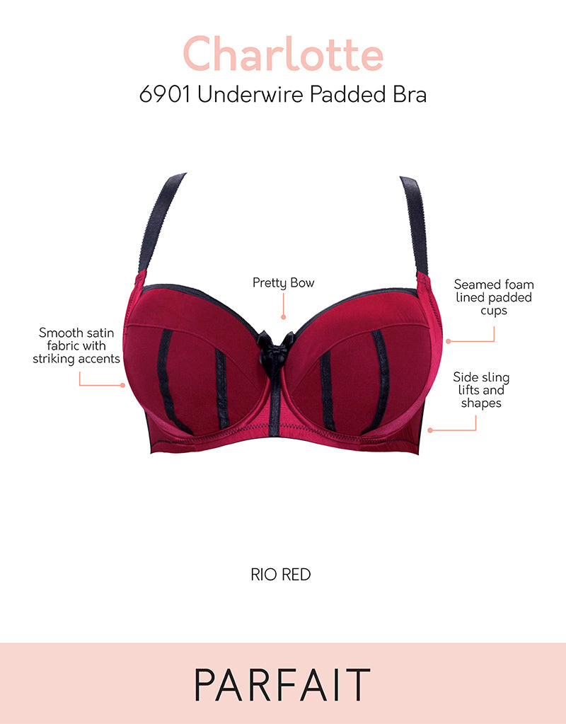 Parfait Charlotte Padded Underwired Bra - Rio Red