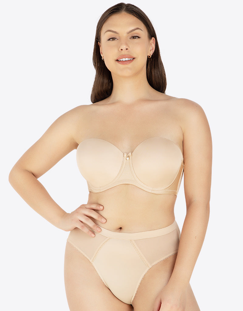 Elomi Smoothing Underwire Foam Molded Strapless Bra, Nude, 44E