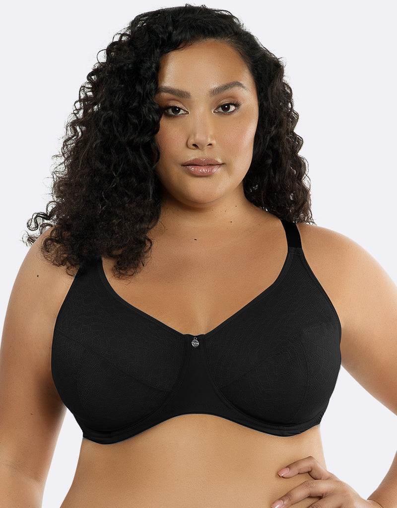 PARFAIT Enora Women's Full Bust Supportive Full Coverage Unlined Minimizer  P5272-Black-30D at  Women's Clothing store