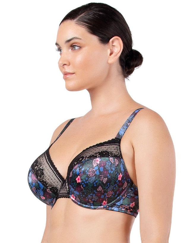 Parfait Jade Contour Bandless Bra Black/Floral