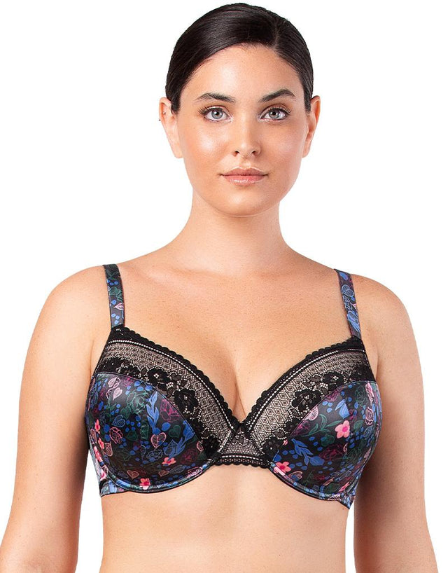 Parfait Jade Contour Bandless Bra Black/Floral