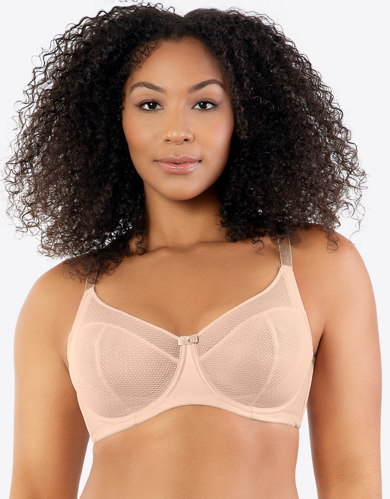 Buy DD+ Navy Recycled Lace Comfort Full Cup Bra - 40F, Bras