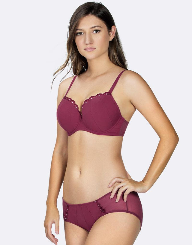 Parfait Paris Padded Plunge Bra Deep Cherry