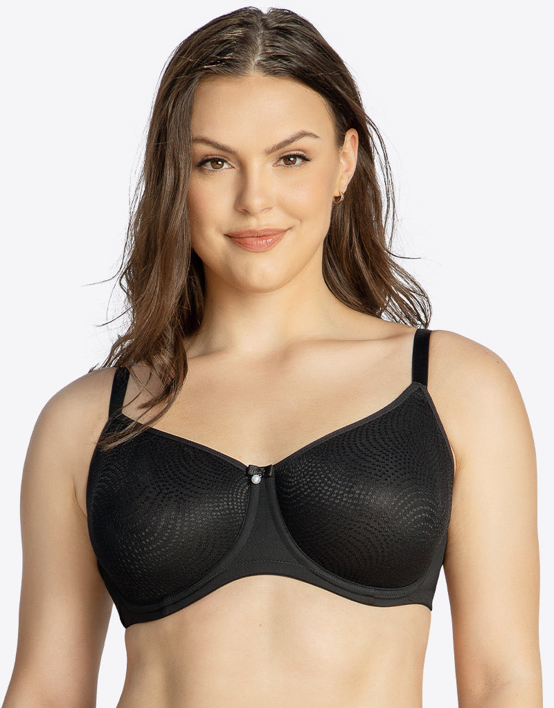 PARFAIT Erika Women's Unlined Seamless Wire Bra - Smooth T-Shirt Bra, Black, Size 36GG (UK Sizing)