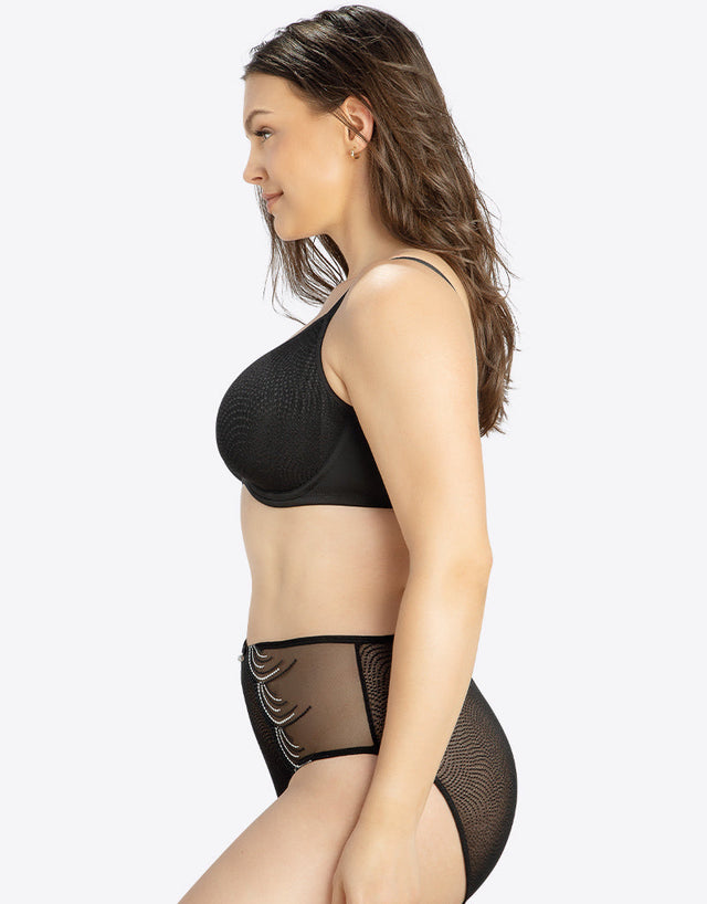 Parfait Pearl Unlined Seamless Minimizer Bra Black