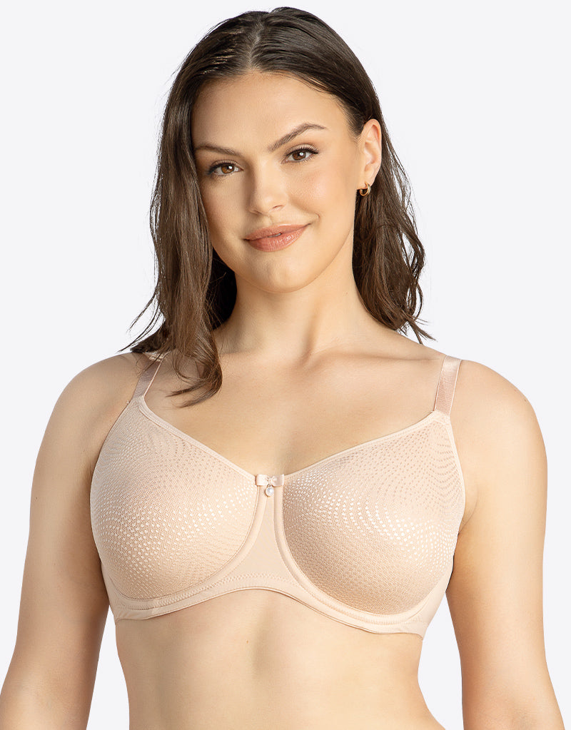 Buy Beige lace Non Padded Full Coverage Non Wired Seamless Cups Minimizer  Bra