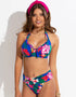 Pour Moi Antigua Fold Over Bikini Brief Blue Floral