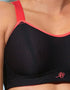 Pour Moi Energy Empower Lightly Padded Convertible Sports Bra Black/Coral