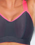 Pour Moi Energy Empower Lightly Padded Convertible Sports Bra Grey/Hot Pink