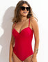 Pour Moi Lightly Padded Control Swimsuit Red