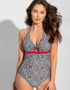 Pour Moi Starboard Halter Swimsuit Black/Deep Red