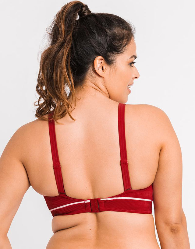 Curvy Kate Poolside Non Wired Triangle Bikini Top Pink/Red