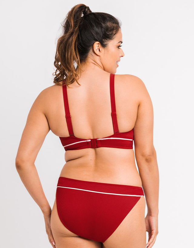 Curvy Kate Poolside Non Wired Triangle Bikini Top Pink/Red