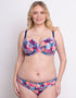 Flirtelle Antigua Reef Padded Balcony Bikini Top Navy Print