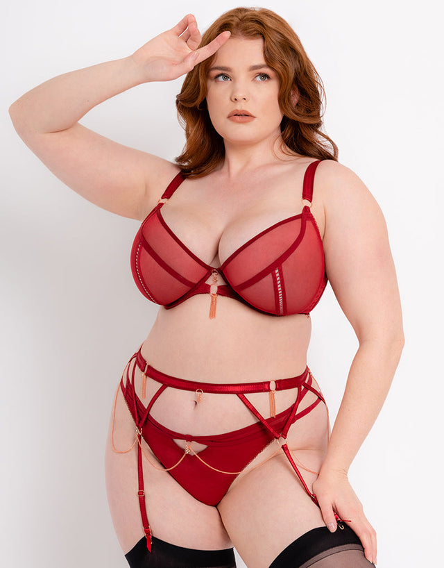 Scantilly Unchained Suspender Belt Deep Red – Brastop US