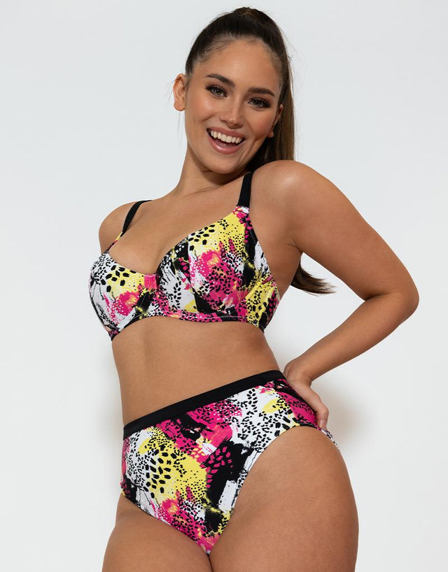 Curvy Kate Sea Leopard Balcony Bikini Top Print Mix