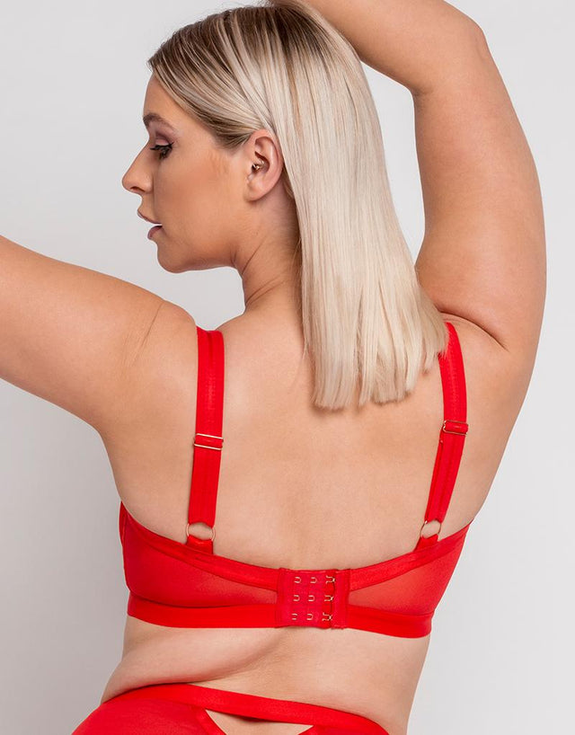 Scantilly Sheer Chic Balcony Bra Flame Red