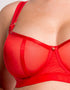 Scantilly Sheer Chic Balcony Bra Flame Red