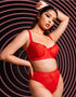 Scantilly Sheer Chic Balcony Bra Flame Red