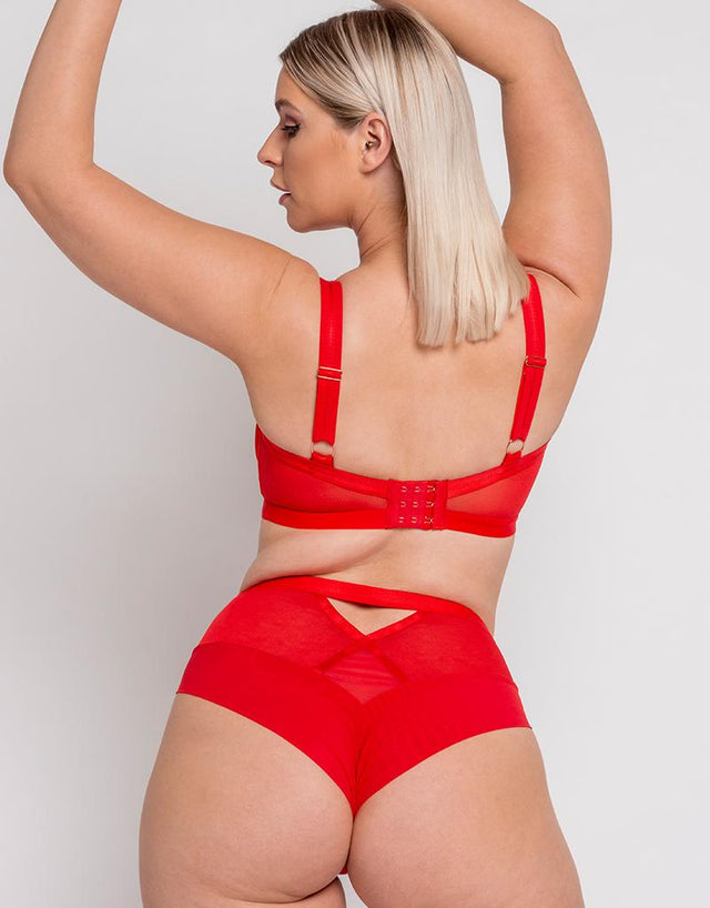Scantilly Sheer Chic Balcony Bra Flame Red