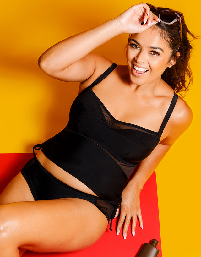 Curvy Kate Sheer Class Balcony Tankini Top Black