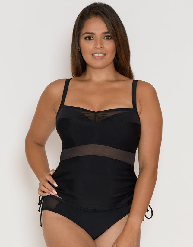 Curvy Kate Sheer Class Balcony Tankini Top Black