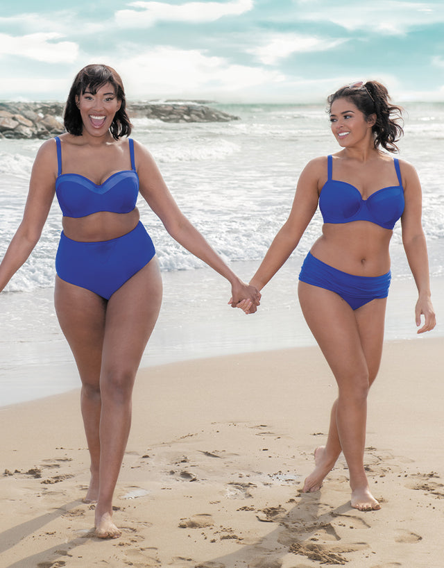 Curvy Kate Sheer Class Padded Balcony Bikini Top Cobalt