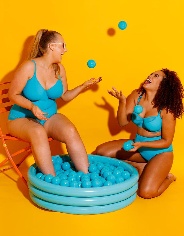 Curvy Kate Sheer Class Padded Balcony Bikini Top Turquoise