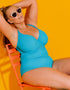 Curvy Kate Sheer Class Plunge Swimsuit Turquoise