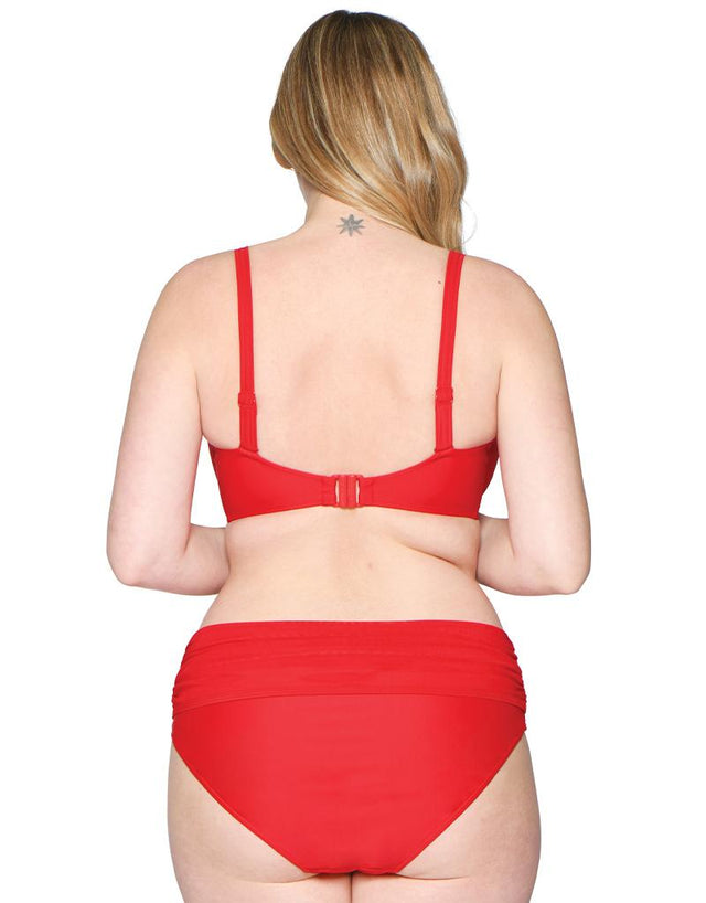 Curvy Kate Sheer Class Padded Balcony Bikini Top Red