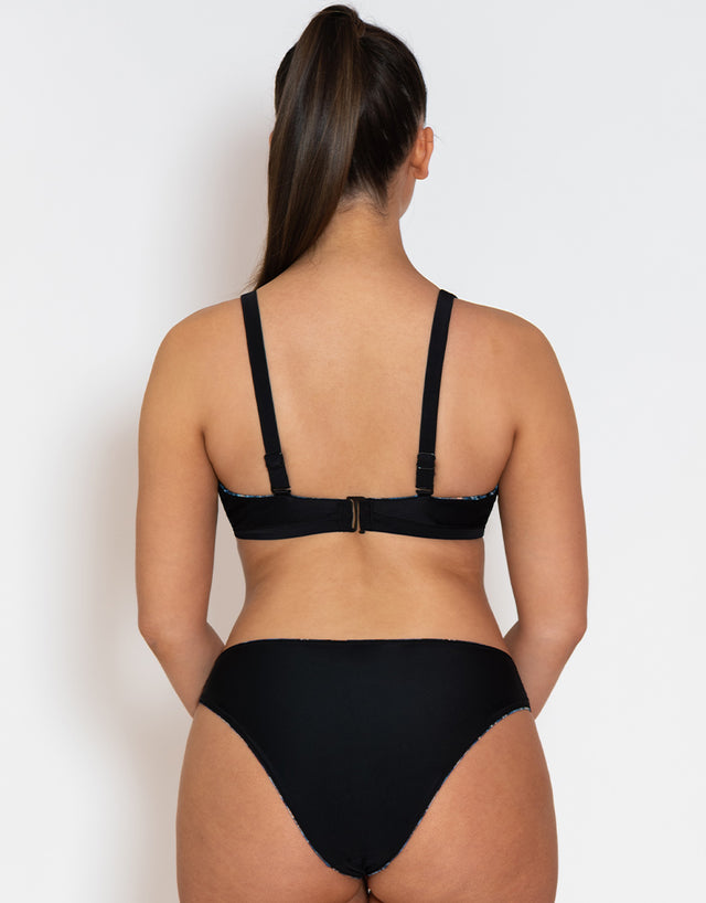 Curvy Kate Swim and Tonic Reversible Triangle Bikini Top Black/ Snake