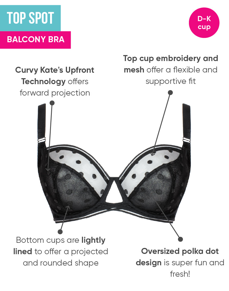 Curvy Kate Top Spot Balconette Bra Black – Brastop US