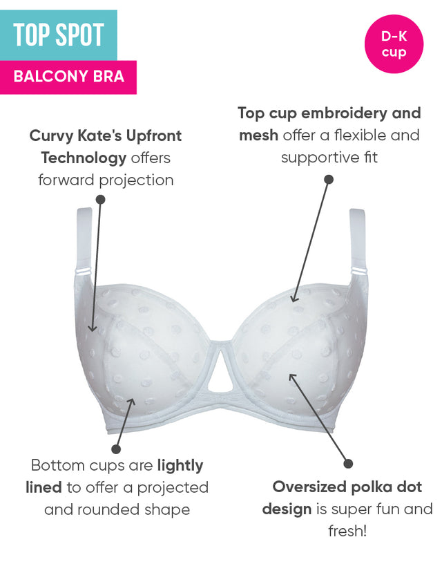 Curvy Kate Top Spot Balcony Bra White