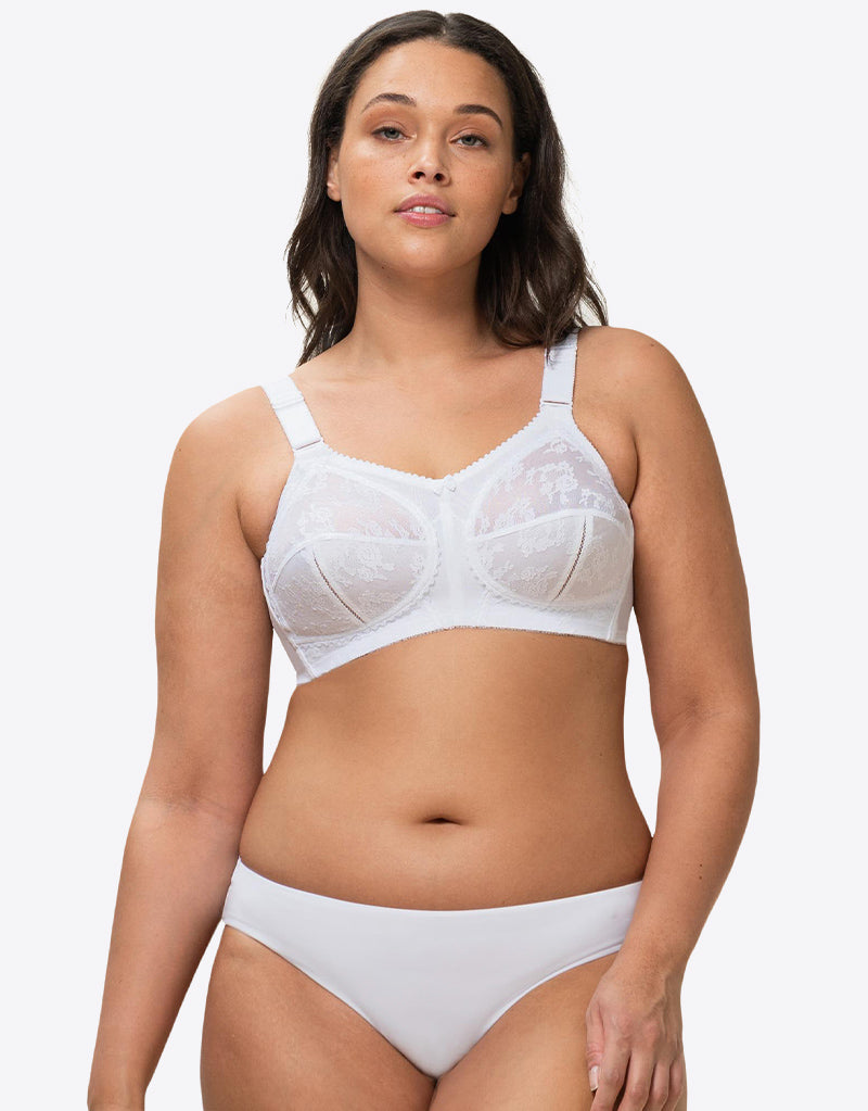 Buy Yoursclothing Plus Size Womens Triumph Classic Doreen Non-wired Lace Bra  Size 44DD White Online at desertcartEcuador
