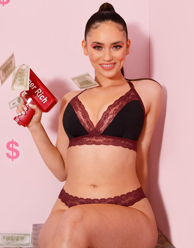 Curvy Kate Twice the Fun Reversible Non-Wired Bralette Oxblood/Black