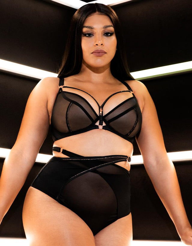 Scantilly Unzipped High Waist Brief Black