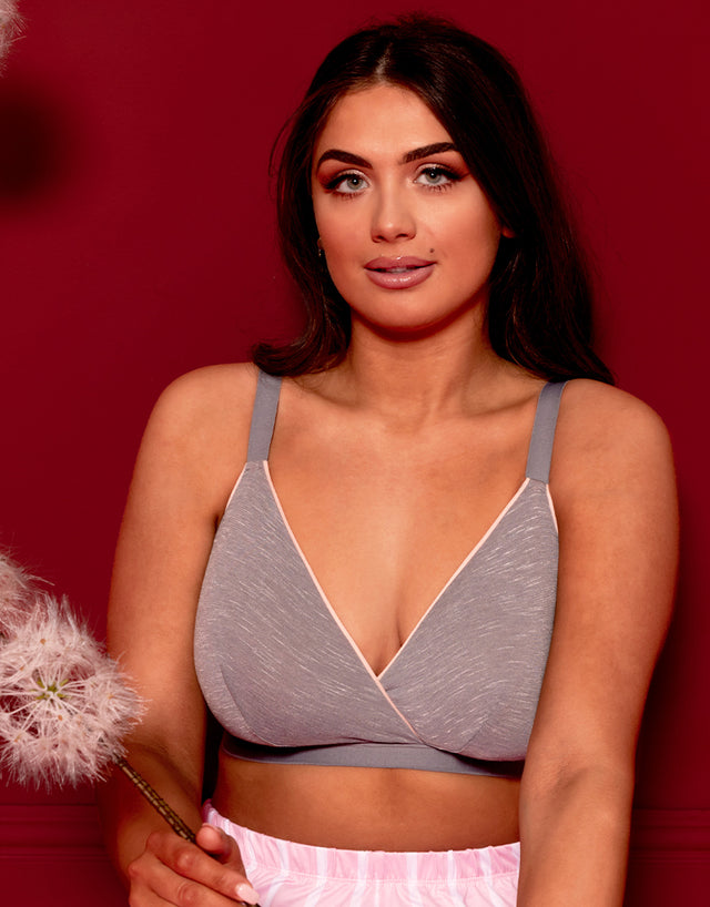 Curvy Kate In My Dreams Non-Wired Bralette Grey/Peach